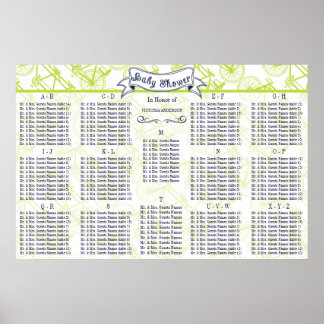 Póster Cuadro de asientos para invitados de eventos espec