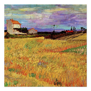 Póster Cuadro de Vincent van Gogh, Campo de trigo,