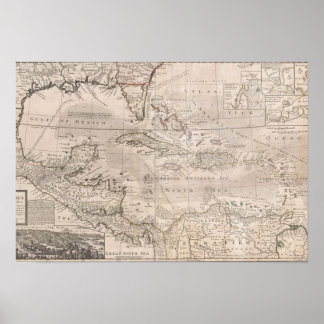 Póster Cuadro en inglés del GRAN Caribe 1732