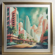 Cuadros acuáticos de Art Deco Miami