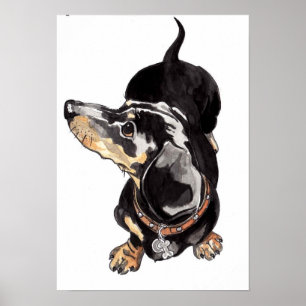Póster Cuadros acuáticos de Dachshund por Annabel Tarrant