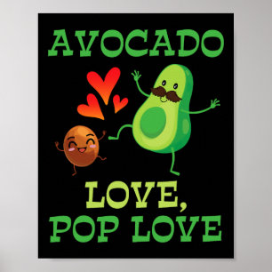 Póster Cuadros aguacates bailando juntos aguacate amor po