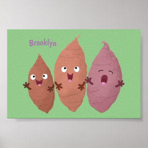 Póster Cuadros cantando batatas personalizado verduras
