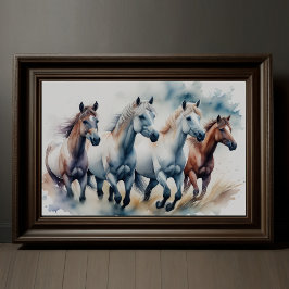 Póster Cuadros de agua para caballos salvajes