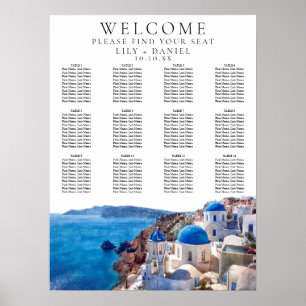 Póster Cuadros de agua Santorini Grecia Boda