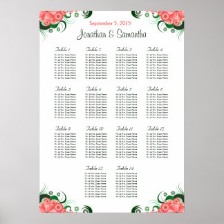 Póster Cuadros De Asiento De Las Mesas Bodas De Hibiscus 