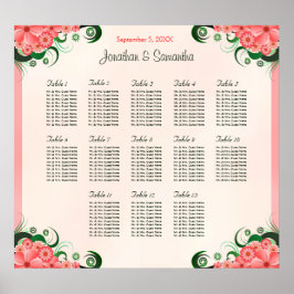 Póster Cuadros De Asiento Hibiscus Pink 13 Tablas Bodas