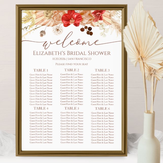 Póster Cuadros de asiento Terracotta Boho Bridal Shower (Subido por el creador)