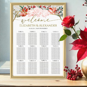 Póster Cuadros de asientos de Boda de Invierno de color d