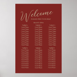 Póster Cuadros de asientos de Boda de Moto Étnico de Marc