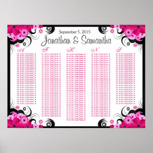 Póster Cuadros de asientos de mesa de Boda floral de Fuch