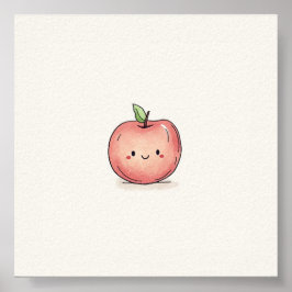 Póster Cuadros de color de agua Chibi Apple