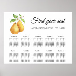 Póster Cuadros de color de agua peras Boda de asiento