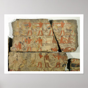 Póster Cuadros de la tumba de Metjetji, de Saqqara,