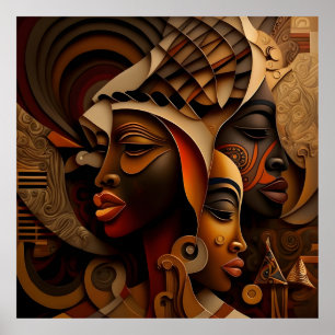 Póster Cuadros de mujeres abstractas