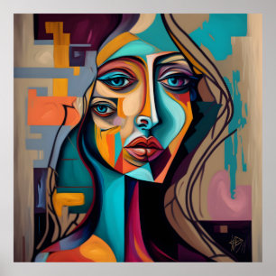 Póster Cuadros de óleos femeninos abstractos