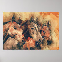 Cuadros de pintura artística de caballos decorativ