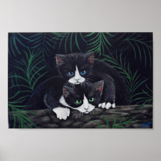 Póster Cuadros de un solo tuxedo pintados por Darie