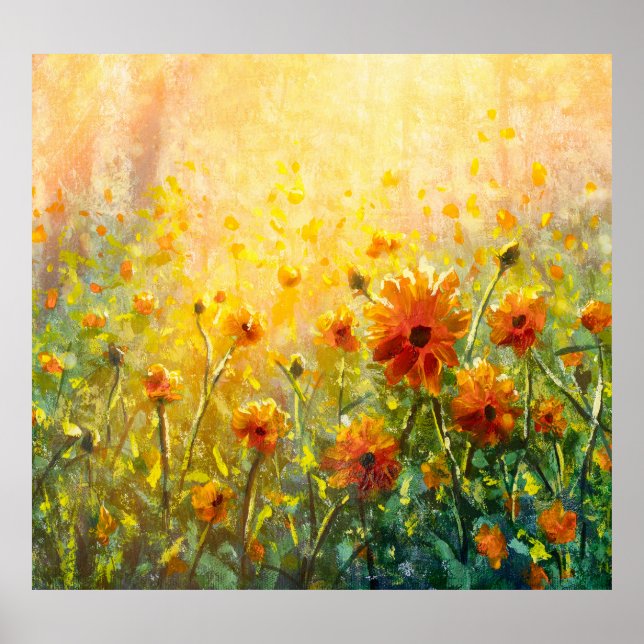 Póster Cuadros florales de Monet: Paisaje impresionista (Frente)