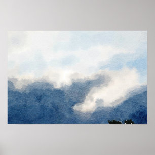 Póster Cuadros surrealistas de cielo y nubes acuáticas