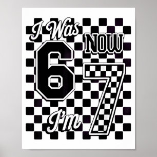 Póster Cuadros Yo Tenía 6 Ahora Tengo 7 Cumpleaños Siete