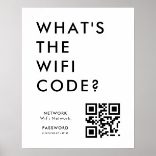 Póster ¿Cuál es el código WiFi? Escanear código QR para