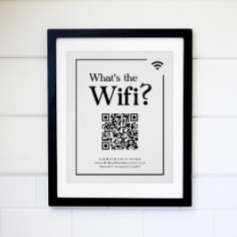 Póster ¿Cuál es el Wifi? Rótulo para vivienda de alquiler