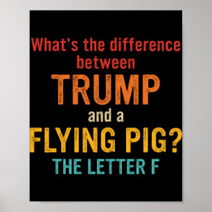 Póster ¿Cuál es la diferencia entre Trump y un P volador?