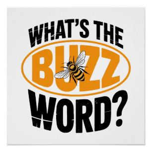 Póster ¿Cuál es la palabra BUZZ? 🐝👀 Este diseño atrevid