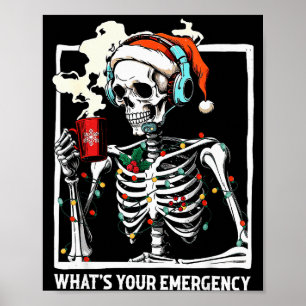 Póster ¿Cuál es su emergencia 911 despachador esqueleto N