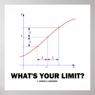 Póster ¿Cuál es tu límite? Función límite Humor geek