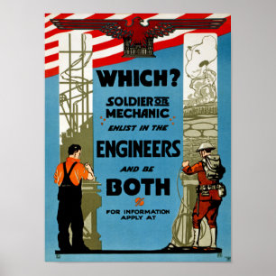 Póster ¿Cuál? Soldado o mecánico