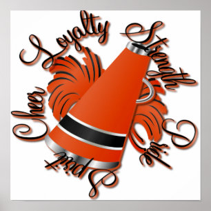 Póster Cualidades de Naranja y negro alentadores