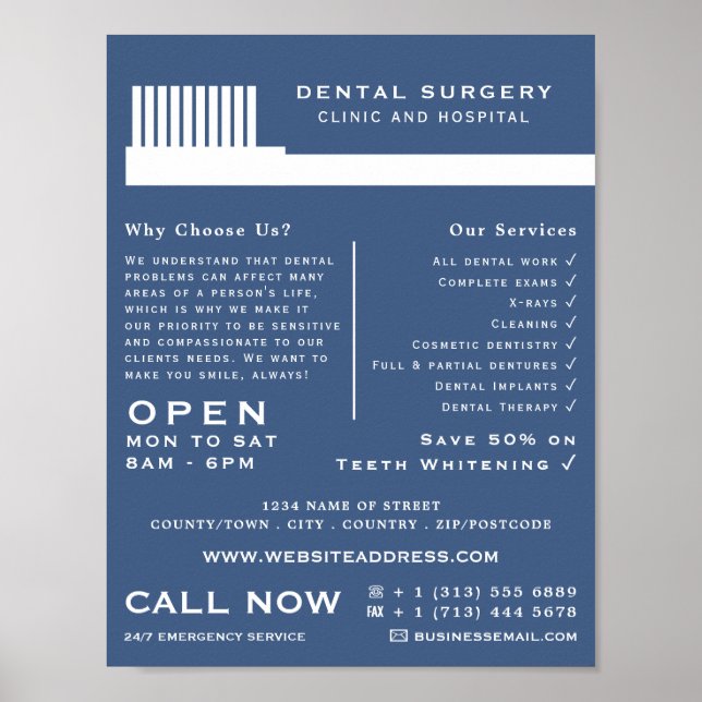 Póster Cualquier cepillo de dientes de color, odontología (Frente)