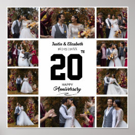 Póster Cualquier Collage de fotos de Feliz Aniversario 10