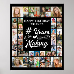 Póster Cualquier cumpleaños Collage de 51 fotos Años en l