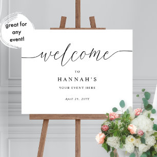 Póster Cualquier evento, signo de bienvenida de script el