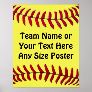Póster Cualquier Poster de SOFTBALL personalizado de tama