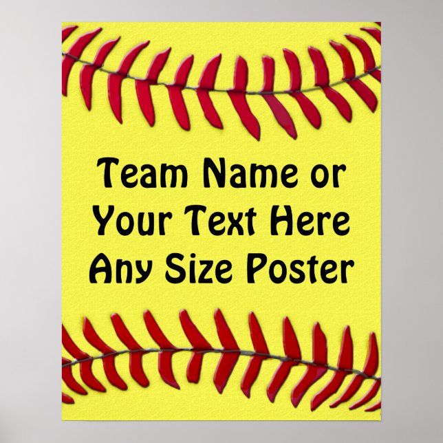 Póster Cualquier Poster de SOFTBALL personalizado de tama (Frente)
