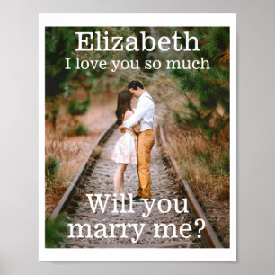 Póster Cualquier Texto Propuesta de Matrimonio Foto Cásat