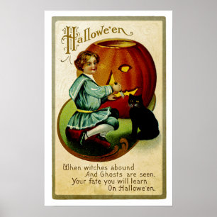 Póster Cuando abundan las brujas en Halloween