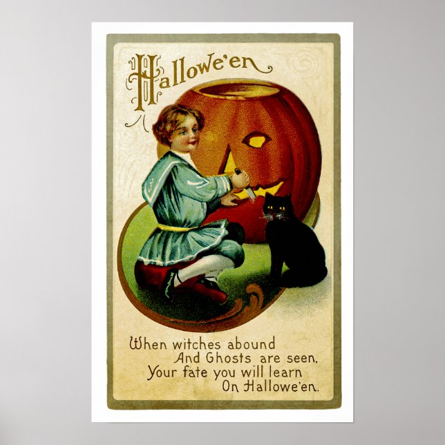 Póster Cuando abundan las brujas en Halloween (Frente)