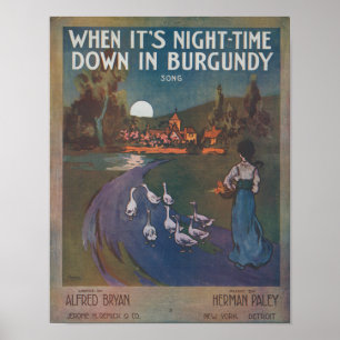 Póster Cuando cae la noche en Borgoña