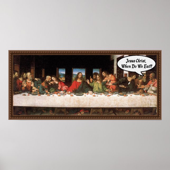 Póster ¿Cuándo Comemos? Jesucristo - La Última Cena Diver (Frente)