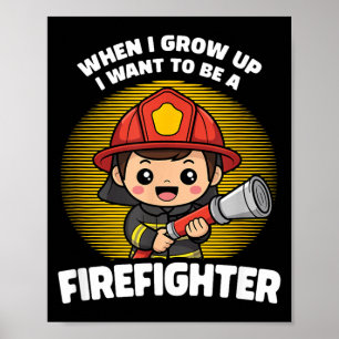 Póster Cuando crezca quiero ser bombero