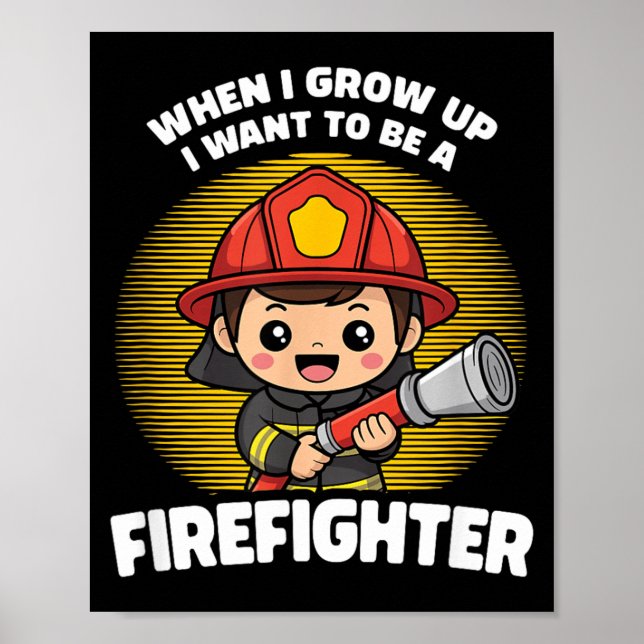 Póster Cuando crezca quiero ser bombero (Frente)
