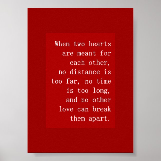 PÓSTER CUANDO DOS CORAZONES ESTÁN DIRIGIDOS ENTRE SÍ, SIN (Frente)