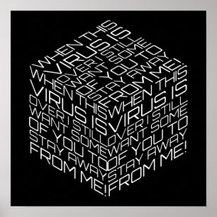 Póster Cuando este virus sobrepasa el cubo de texto blanc