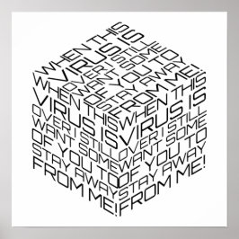 Póster Cuando este virus sobrepasa el cubo de texto negro