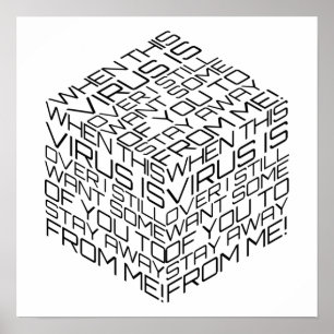 Póster Cuando este virus sobrepasa el cubo de texto negro